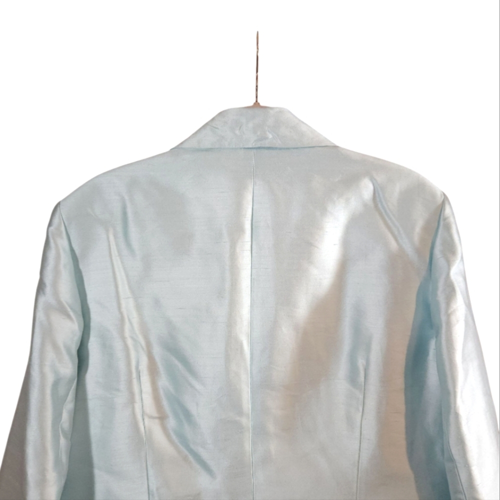 Lafayette 148 Silk Blend Pleated Peplum Hem Blazer Quiet Luxury Women's 18 NWT - Picture 6 of 7